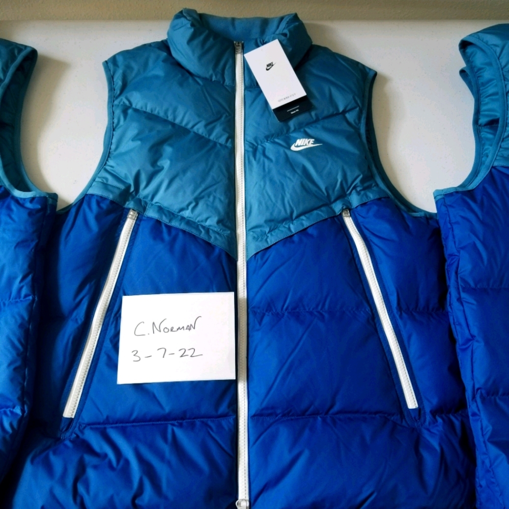 Nike Blue and Teal Puffer Vest